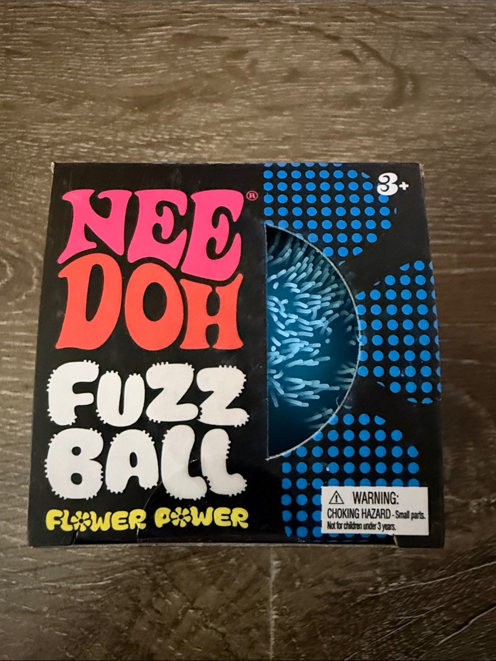 NEW NeeDoh Fuzz Ball Blue Stress Ball Squishy The Velvet Squeeze Flower Power